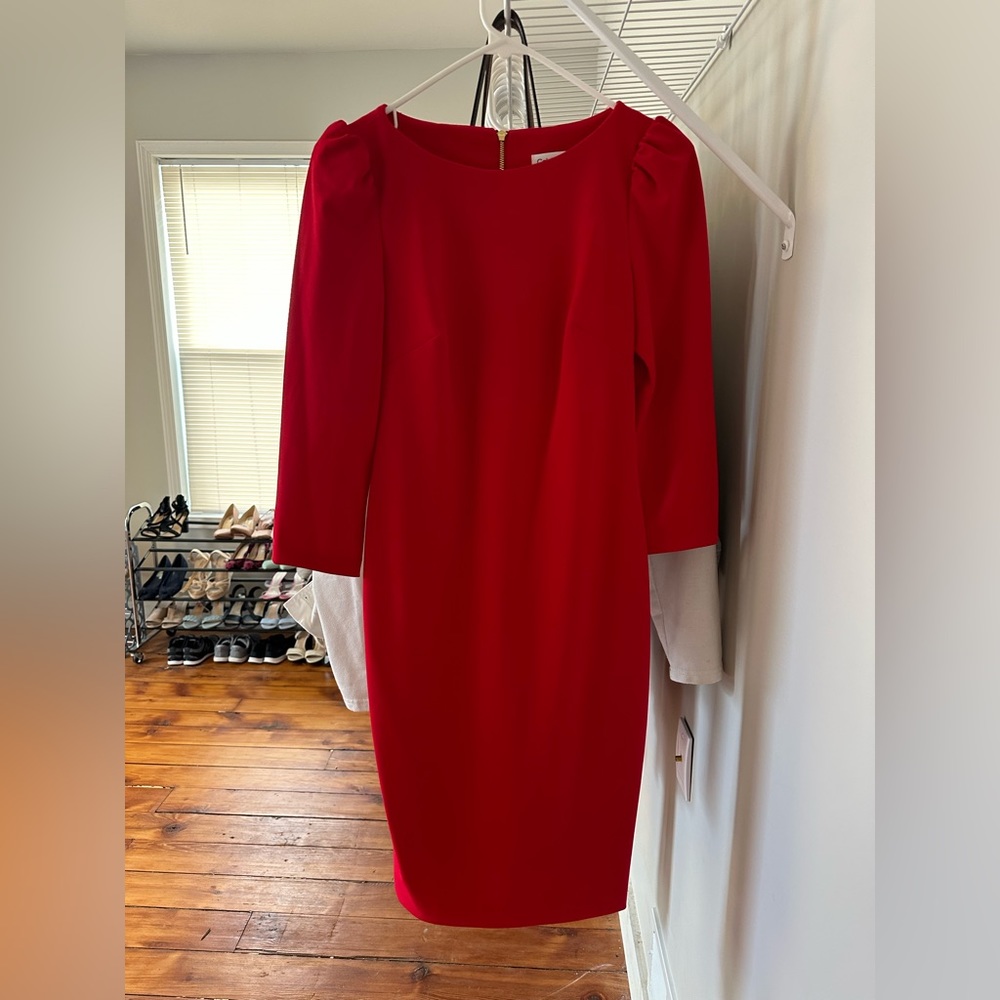 Calvin Klein Red Dress Size 2